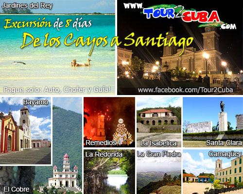 Excursión a Remedios, Santa Clara, La Redonda, Jardines del Rey, Camagüey, Bayamo, Santuario El Cobre, Santiago de Cuba, La Gran Piedra, La Isabelica y el Parque Baconao