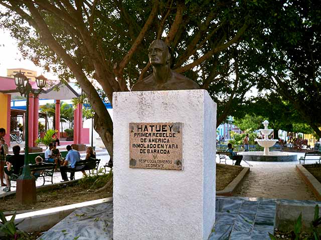 Hatuey's bust. Cuban aborigin, the first rebel in America